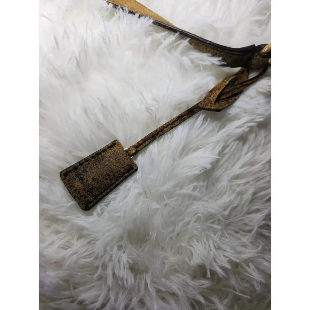 Michael Kors Padlock Bronze Leather Crossbody Bag Y2K Metallic